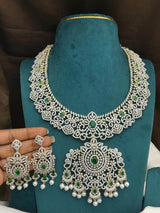 American Diamond Stones Bridal Haram - Nakshatra Jewels