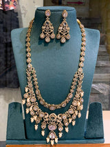 Victorian Polish with AD Stones Haram - Nakshatra Jewels