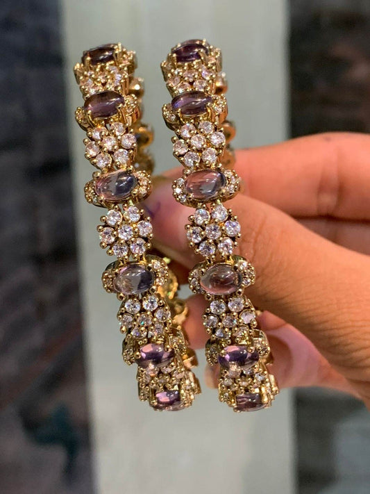 Victorian Polish AD Stone Bangles - Nakshatra Jewels
