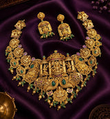 Nakshi Work with Kempu Stones Bridal Necklace
