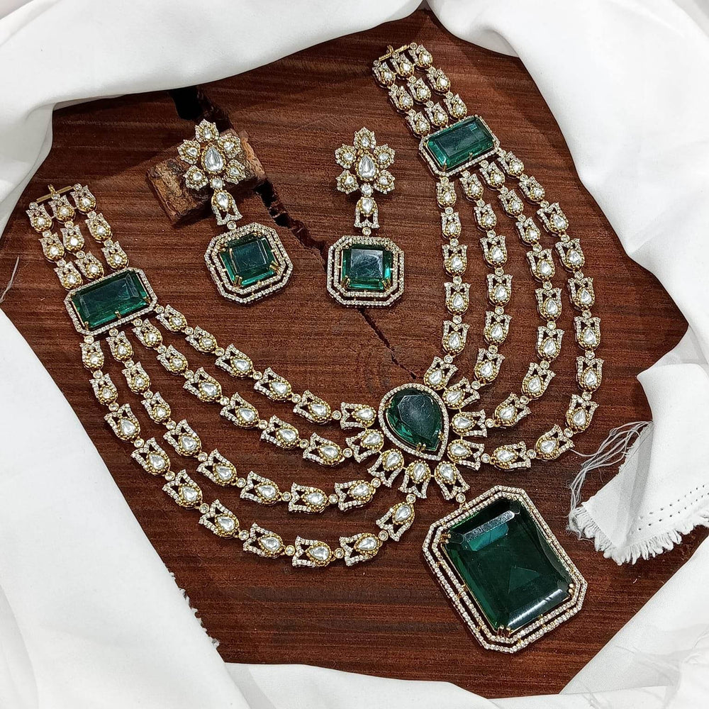 Victorian Polish with AD Stones Necklace - Nakshatra Jewels
