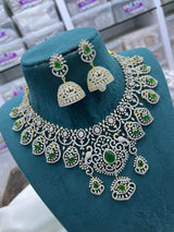 American Diamond Stones Bridal Necklace - Nakshatra Jewels