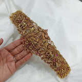 Nagasi Work with Kempu Stones Bridal Hip Belt - Nakshatra Jewels