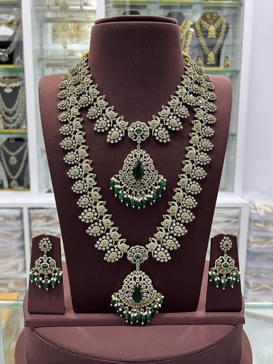 Victorian Polish with AD Stones Combo Set - Nakshatra Jewels