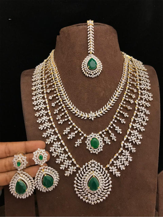 American Diamond Stones Bridal Layer Haram