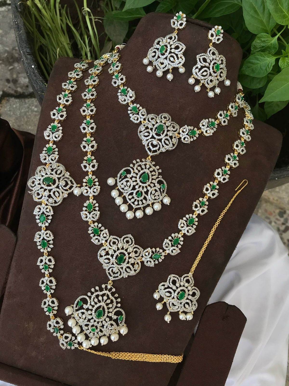 American Diamond Stones Bridal Combo Set