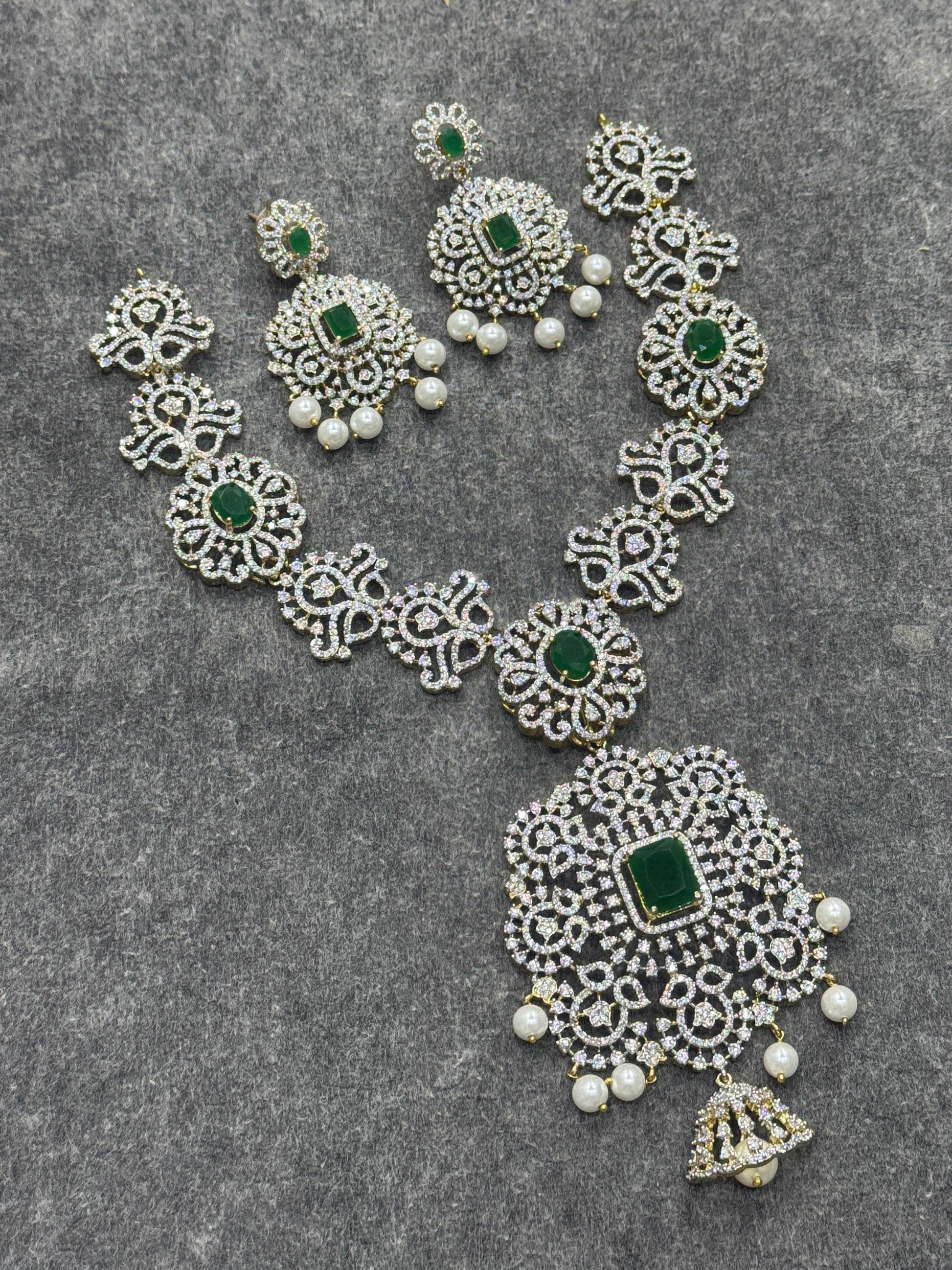 American Diamond Stones Bridal Neck set - Nakshatra Jewels