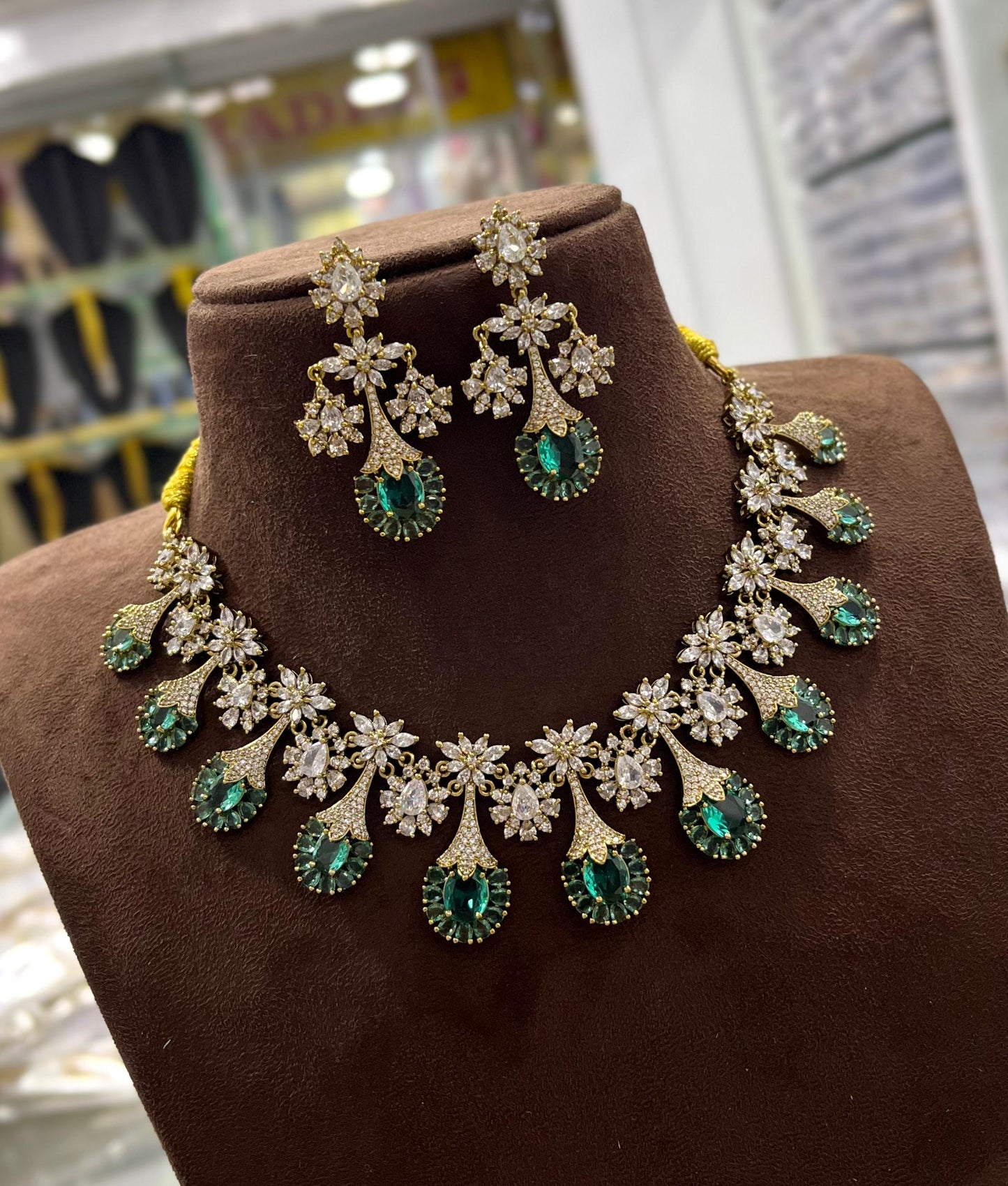 Victorian Polish AD and Mossianite Stones Necklace