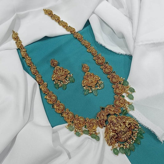 Nakshi Work with AD Stones Haram - Nakshatra Jewels
