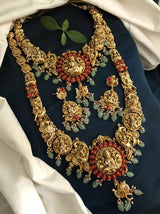 Nakshi Work with AD & Coral beads Bridal Combo Set - Nakshatra Jewels