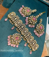 Victorian Polish with Moissanite Stones Bridal Choker - Nakshatra Jewels