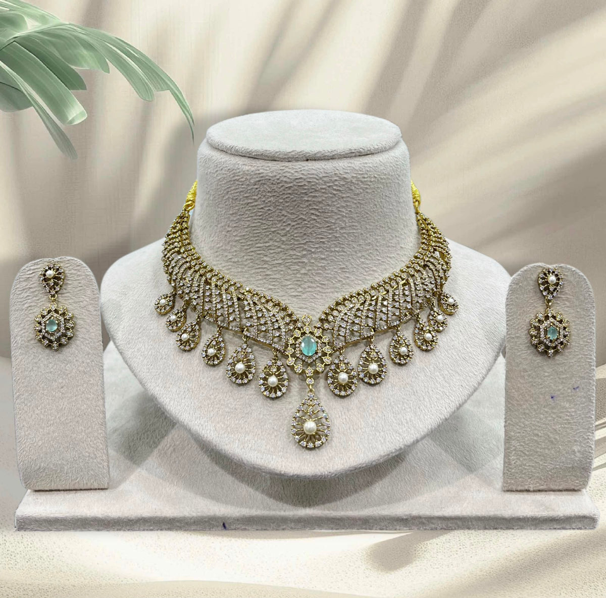 Victorian Polish AD Stones Necklace
