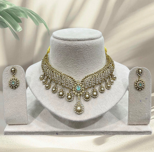 Victorian Polish AD Stones Necklace