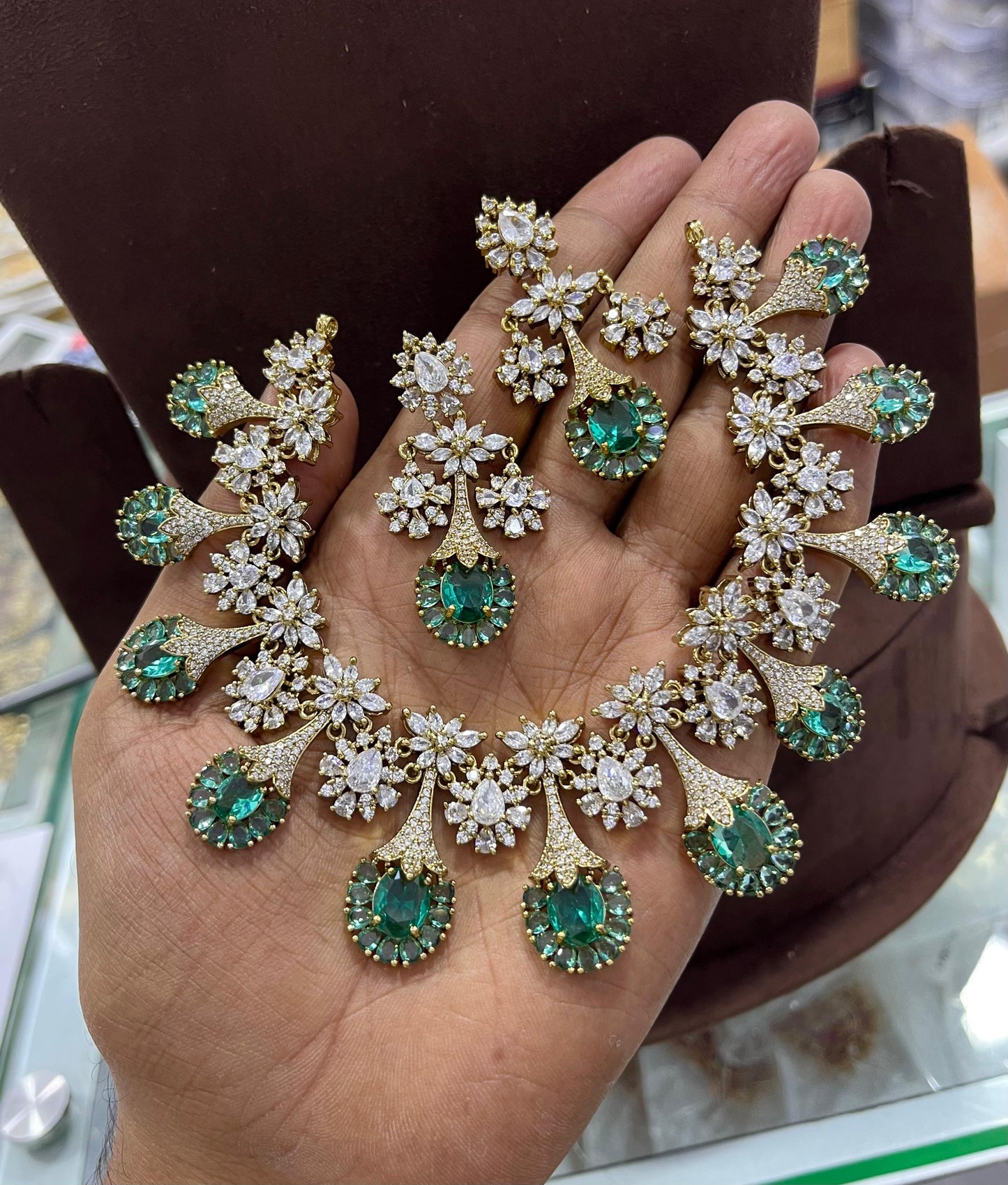 Victorian Polish AD and Mossianite Stones Necklace