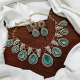 Moissanite & AD Stones Bridal Neck Set - Nakshatra Jewels