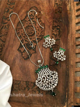 AD Stones Pendent Set with Chain - Nakshatra Jewels