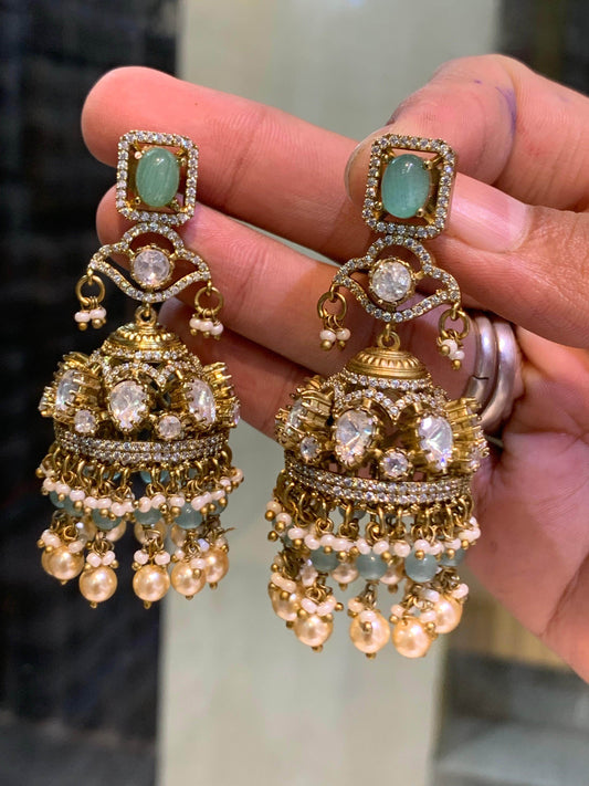 Mossianite Stones Bridal Earrings - Nakshatra Jewels