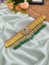 Nakshi Work Kasu Choker with Kundan Pendent