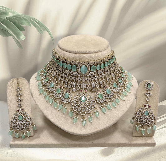 Victorian Polish AD Stones Bridal Choker