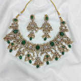 Victorian Polish with AD Stones Bridal Necklace - Nakshatra Jewels