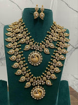 Mossanite with Kundan Stones Bridal combo set - Nakshatra Jewels
