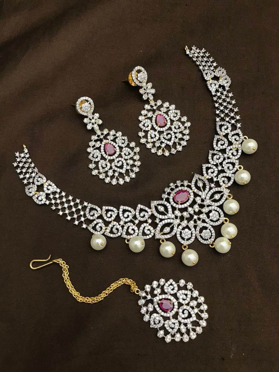 American Diamond Stone Necklace