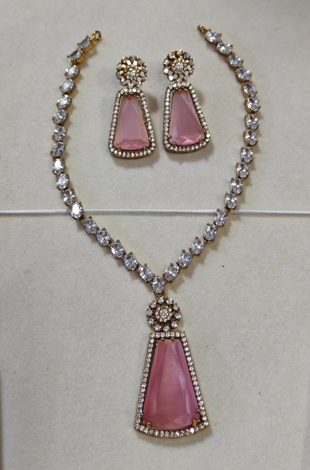 Victorian Polish with AD Stones Necklace