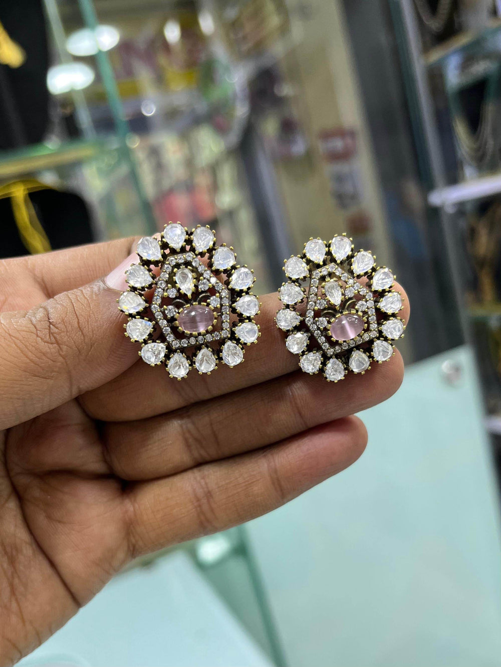 Mossianite Stones Bridal Earrings - Nakshatra Jewels