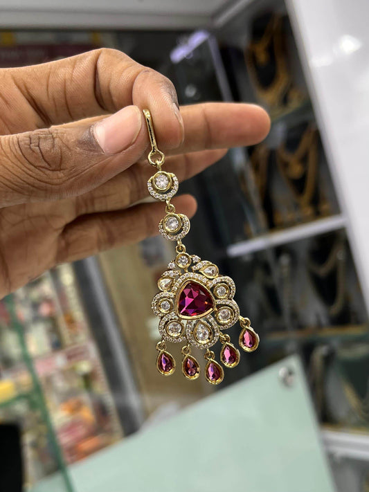 Victorian Polish AD Stones Tikka - Nakshatra Jewels