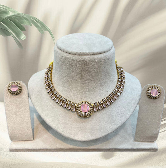 Victorian Polish AD Stones Necklace