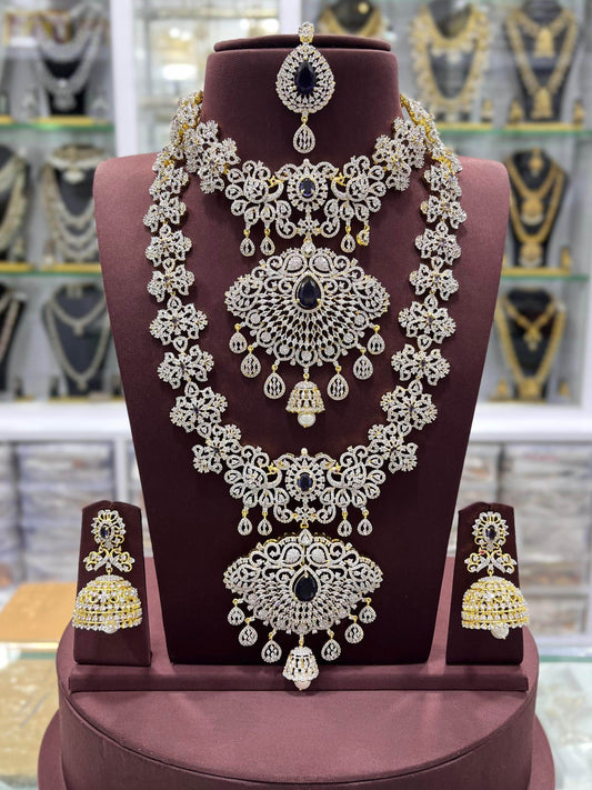 American Diamond Stones Bridal Set - Nakshatra Jewels