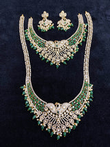 Victorian Polish with AD Stones Bridal Combo Set - Nakshatra Jewels