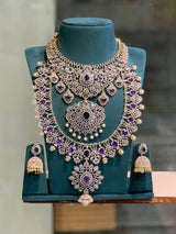 American Diamond Stones Bridal Combo Set - Nakshatra Jewels