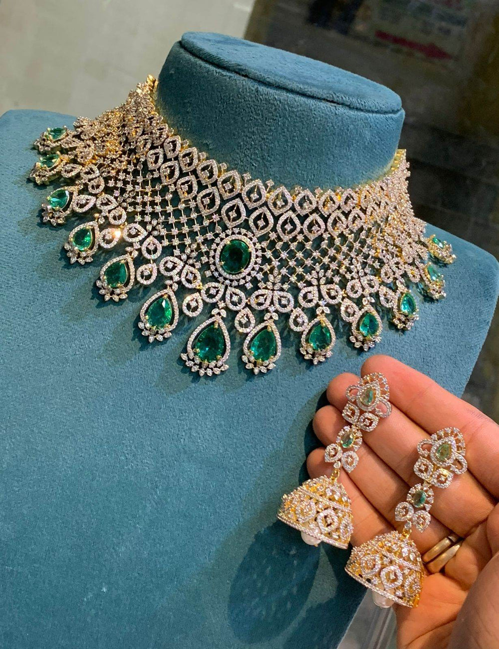 American Diamond Stones Bridal Choker - Nakshatra Jewels
