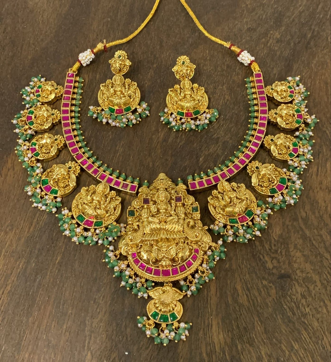 Nakshi Work with Jaadu Kundan Stones Bridal Necklace