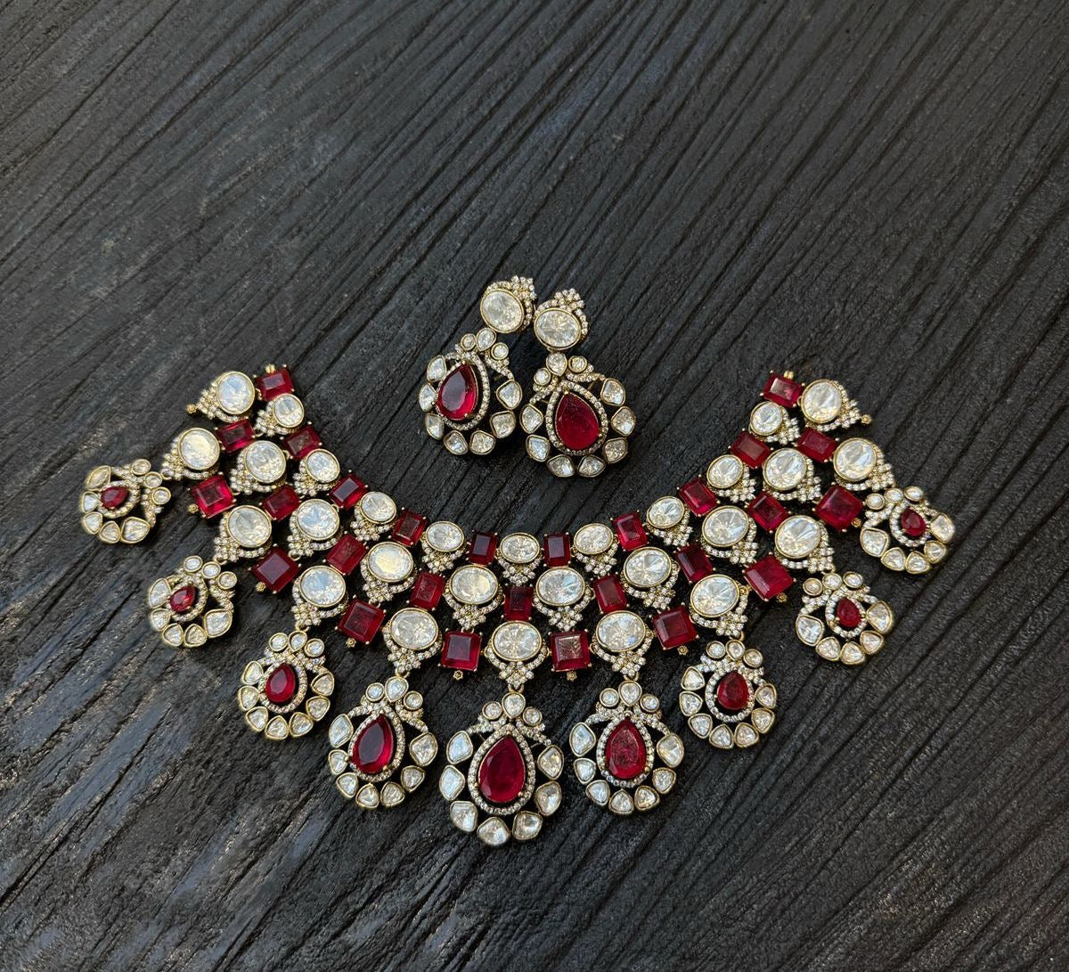 Mossianite and AD Stones Bridal Necklace