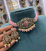 Victorian Polish AD Stones Choker - Nakshatra Jewels