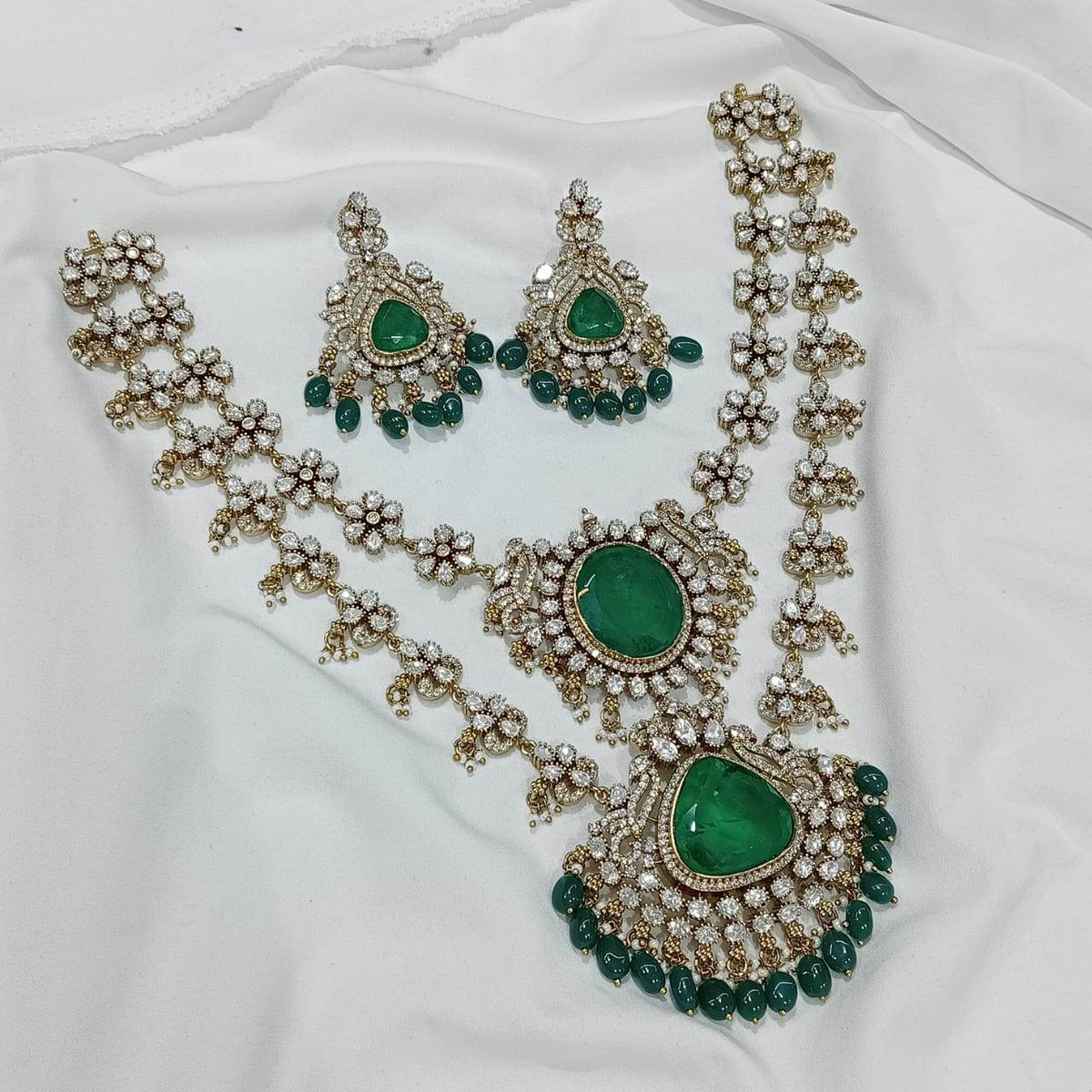Moissanite & AD Stones Bridal Layer Haram