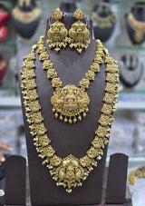 Nakshi work with AD Stones Bridal Combo Set