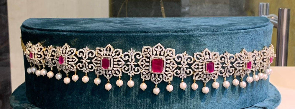 American Diamond Stones Bridal Hip Chain - Nakshatra Jewels