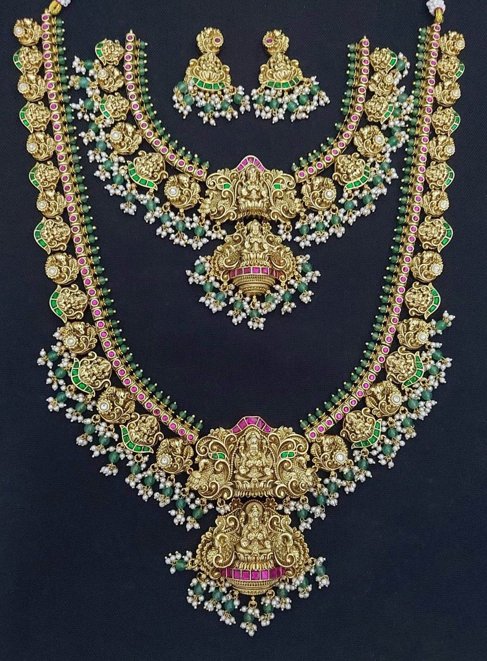 Nakshi Work with Jaadu Kundan Stones Bridal Set - Nakshatra Jewels