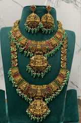Nakshi Work with Jaadu Kundan Stones Bridal Combo Set - Nakshatra Jewels