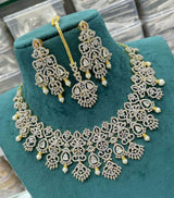 American Diamond Stones Bridal Necklace - Nakshatra Jewels