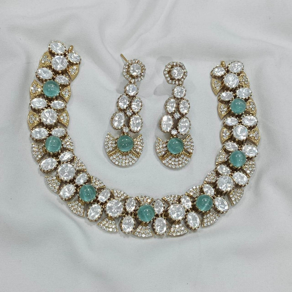 Moissanite & AD Stones Bridal Neck Set - Nakshatra Jewels
