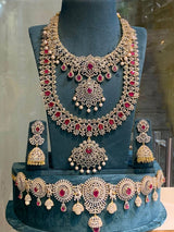 American Diamond Stones Bridal Set - Nakshatra Jewels