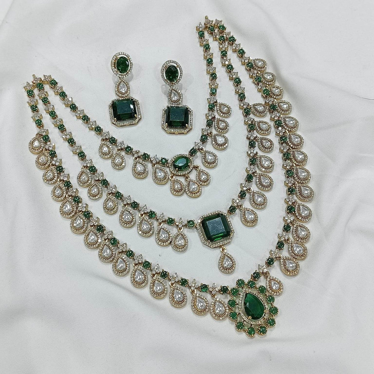 Victorian Polish with AD Stones Bridal Layer Haram