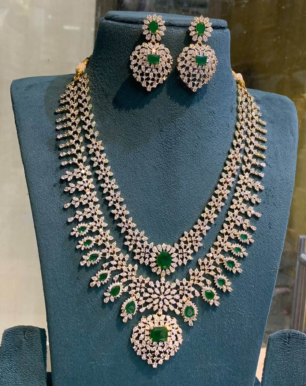 American Diamond Stones Bridal Layer Haram - Nakshatra Jewels