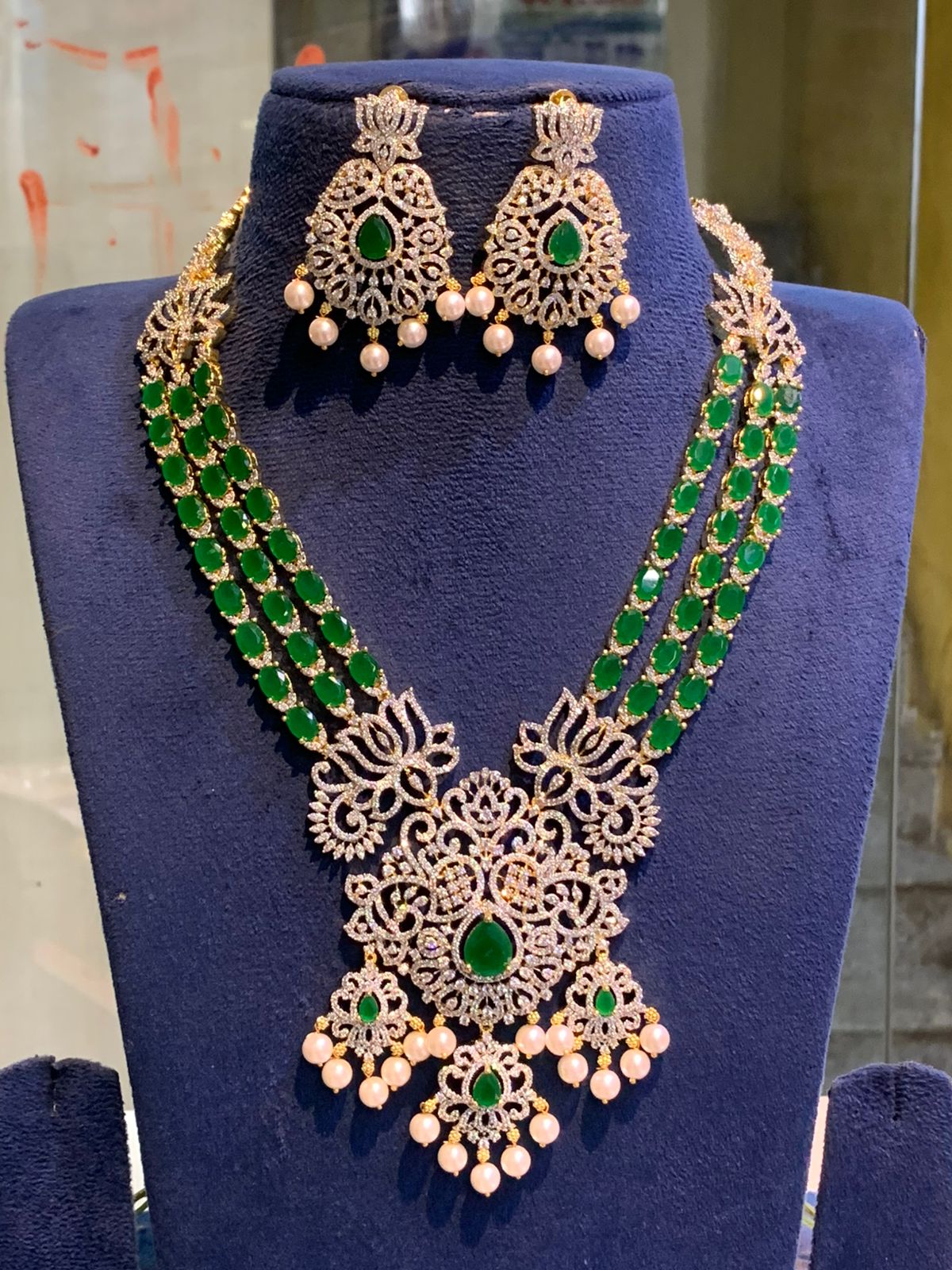 American Diamond Stones Bridal Layer Necklace