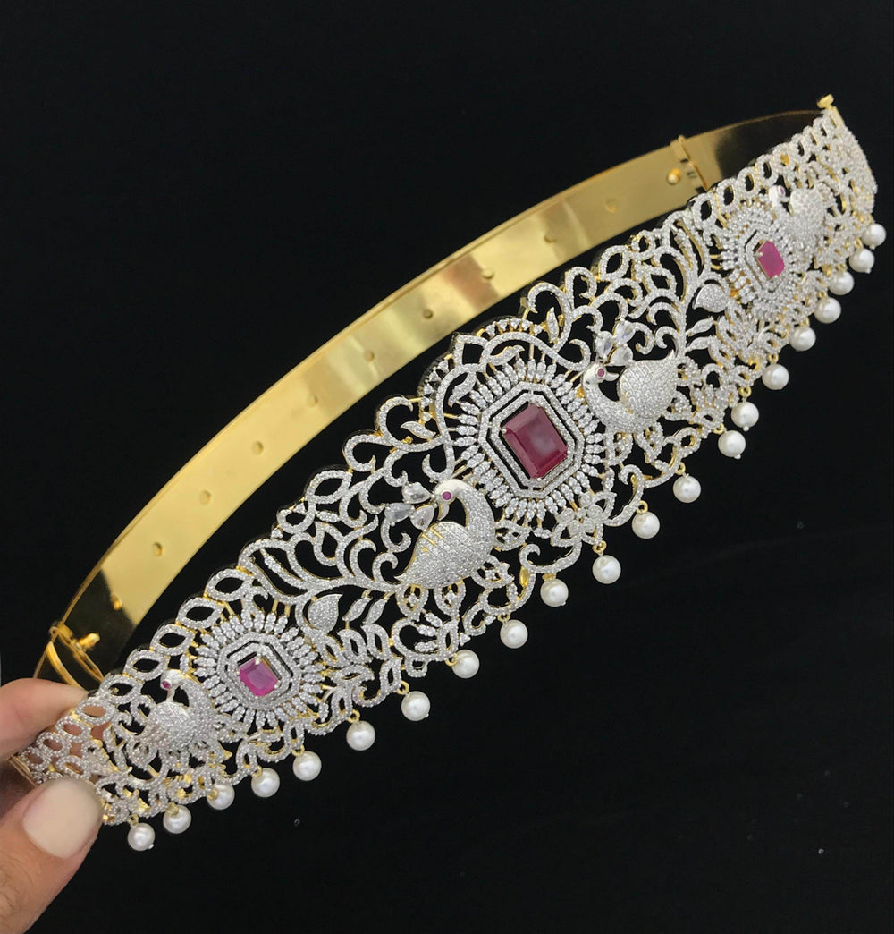 American Diamond Stones Bridal Hip Belt - Nakshatra Jewels