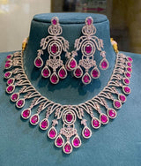 AD Stones Necklace (Silver Polish) - Nakshatra Jewels